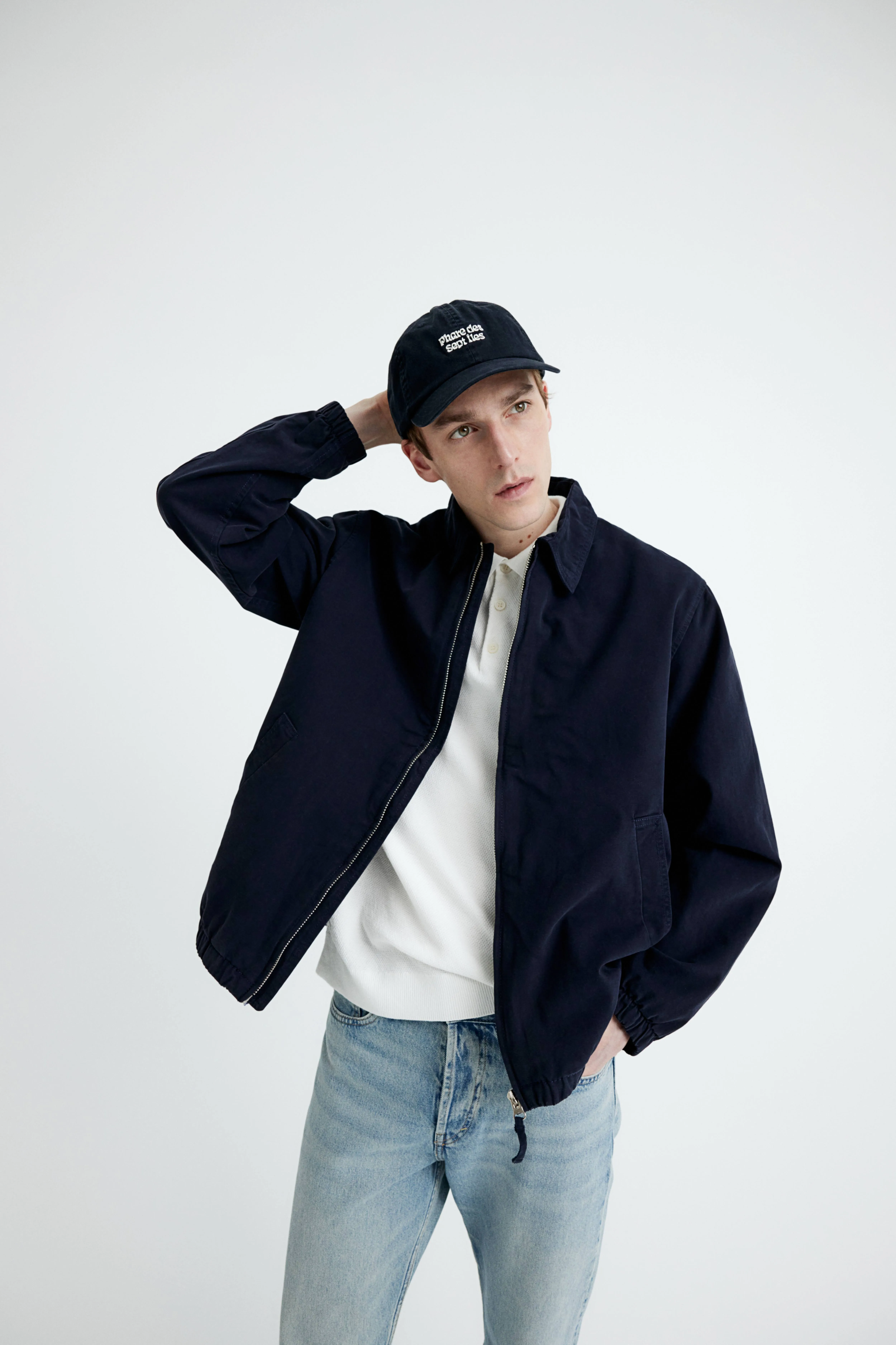 Loose Fit Twill jacket - Long sleeve - Regular length - Navy blue - Men | H&M GB