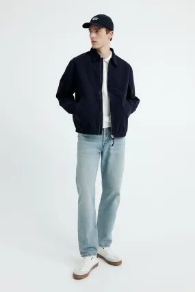 Loose Fit Twill jacket - Long sleeve - Regular length - Navy blue - Men | H&M GB