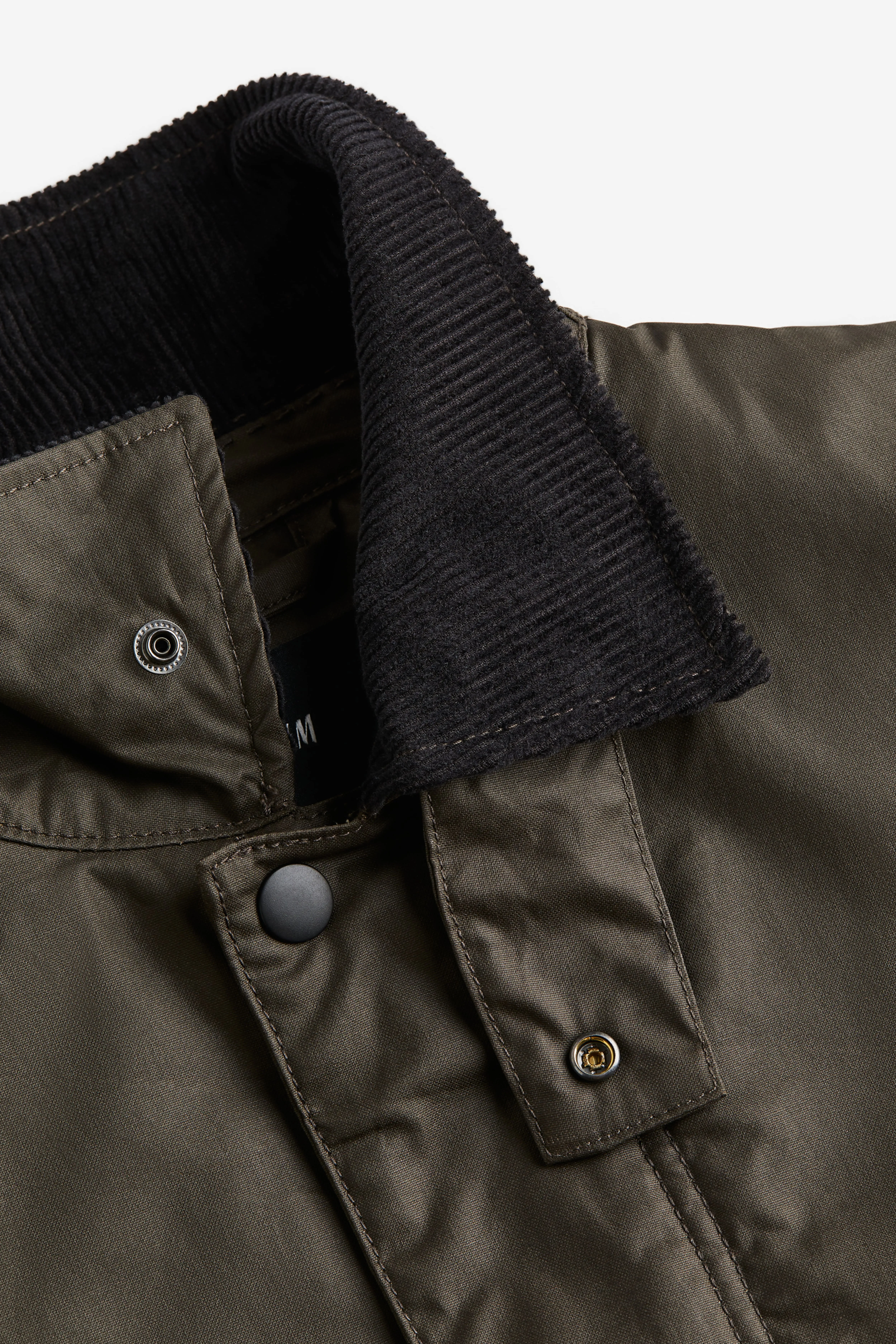 Loose Fit Water-repellent canvas jacket - Long sleeve - Regular length - Dark khaki green - Men | H&M GB