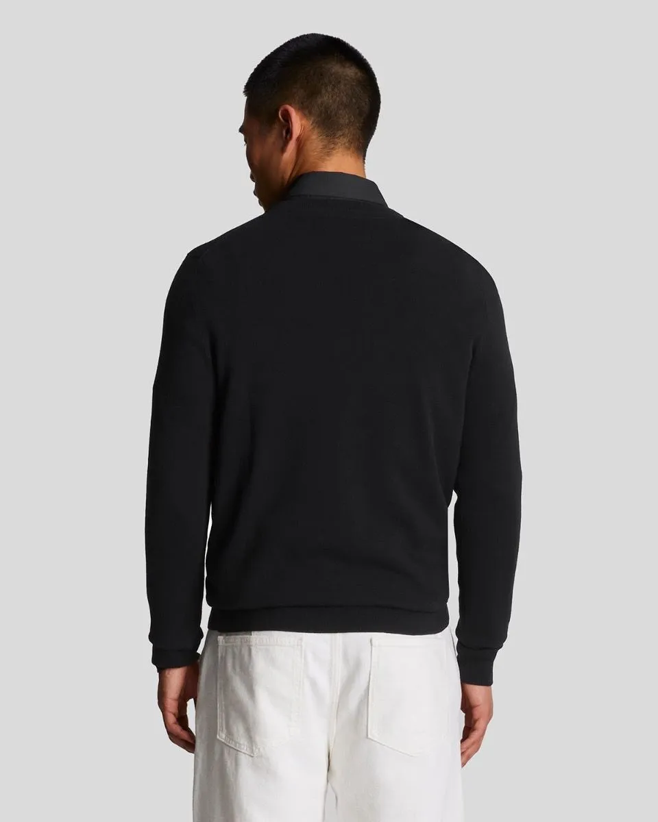 Lyle & Scott Knitted Crew Neck Jumper Jet Black