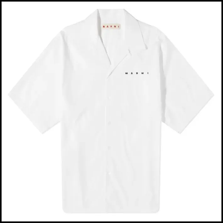 MARNI  |Plain Cotton Short Sleeves Designers Shirts