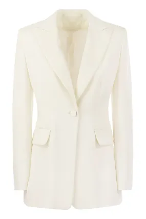 MAX MARA Elegant White Tuxedo Jacket for Women - SS24