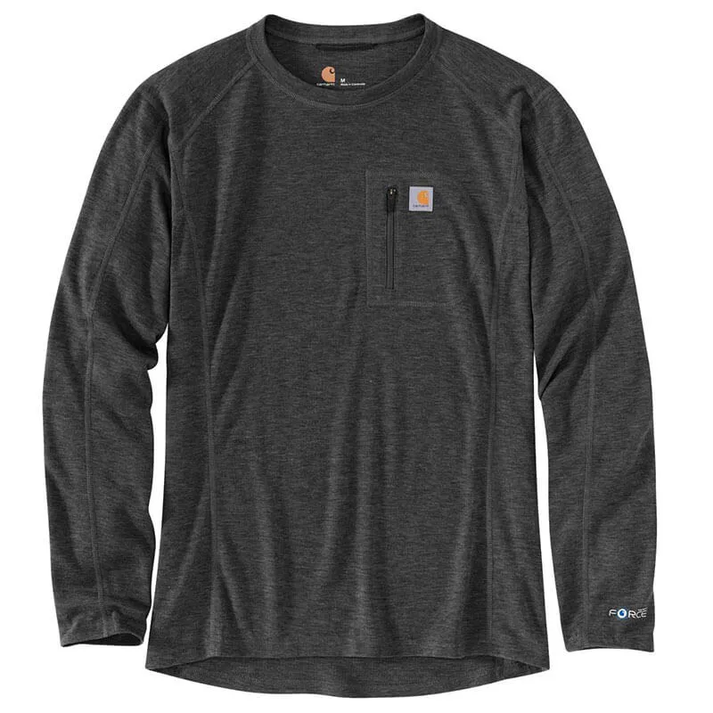 MBL119 - Carhartt Men's FORCE Heavyweight Synthetic-Wool Blend Base Layer Crewneck Pocket Top