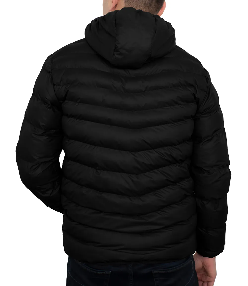 Men's Black Puffer Jacket with Hood