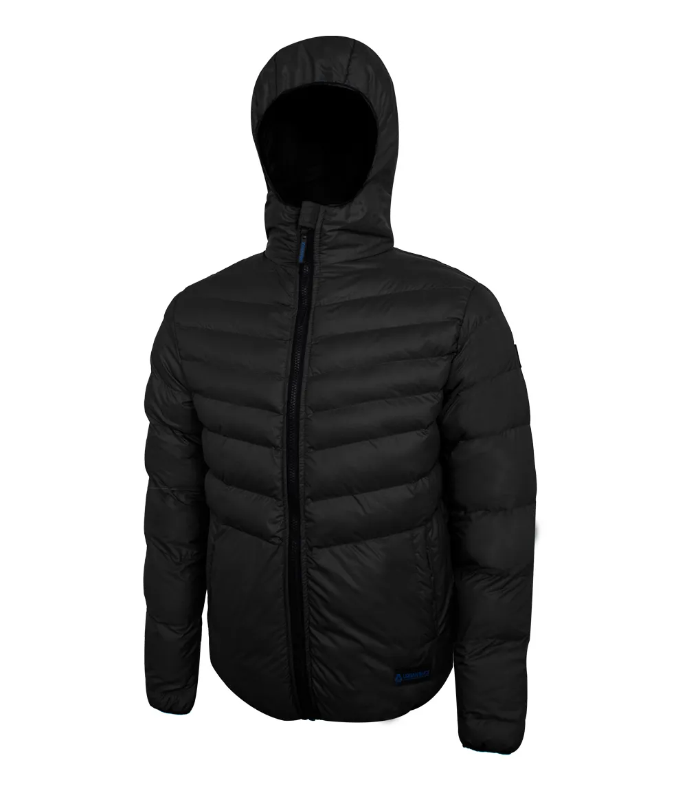 Men's Black Puffer Jacket with Hood