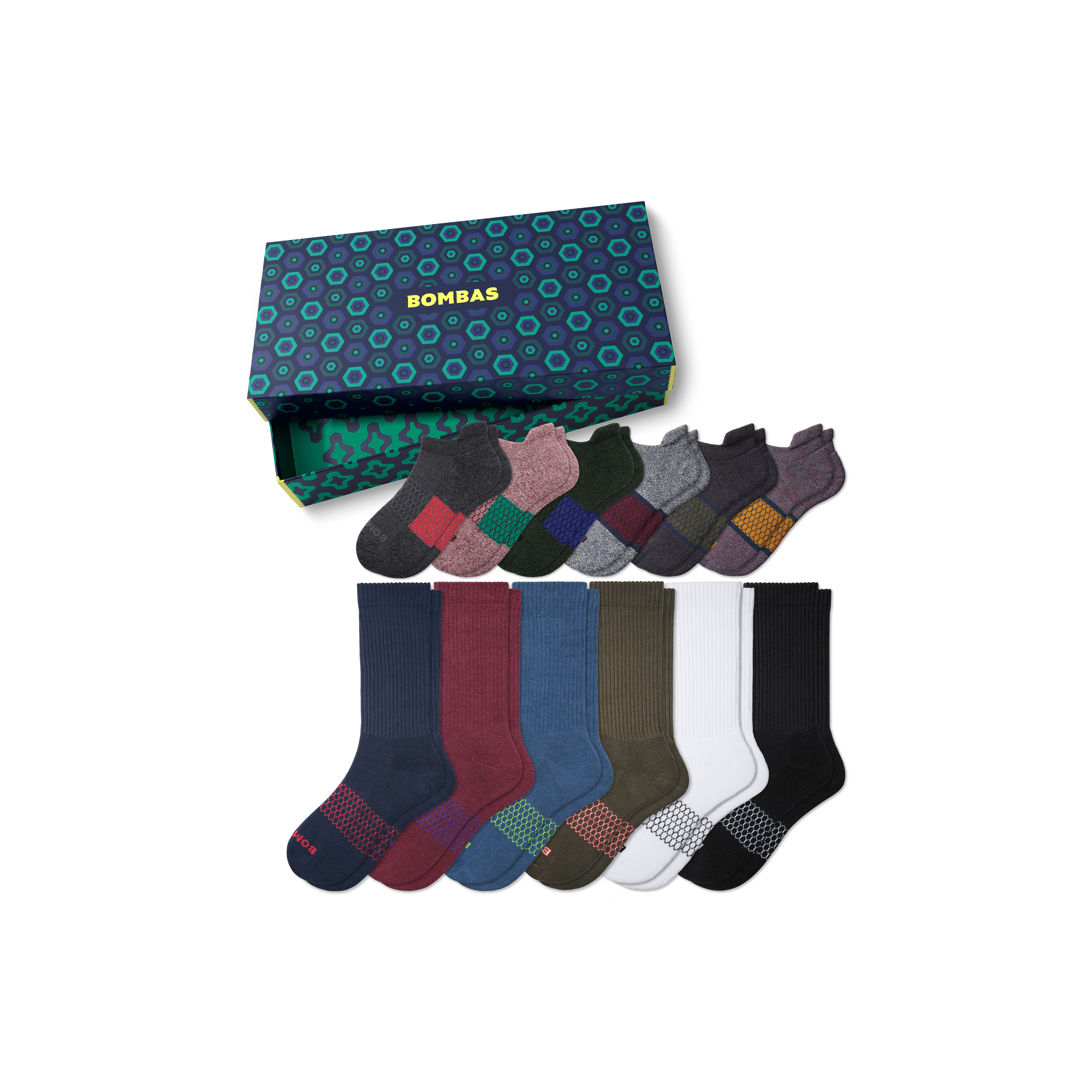 Men's Ankle & Calf Sock Gift Box 12-Pack