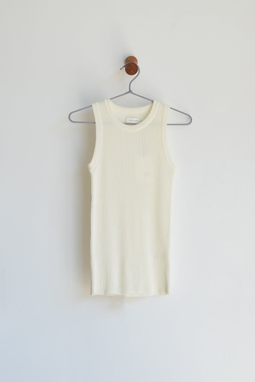 Mijeong Park Ribbed Tank Ivory