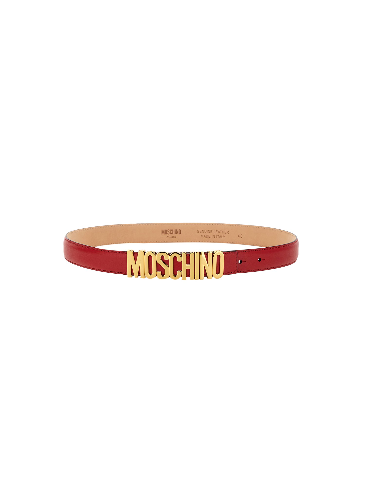 MOSCHINO    LEATHER BELT WITH LOGO