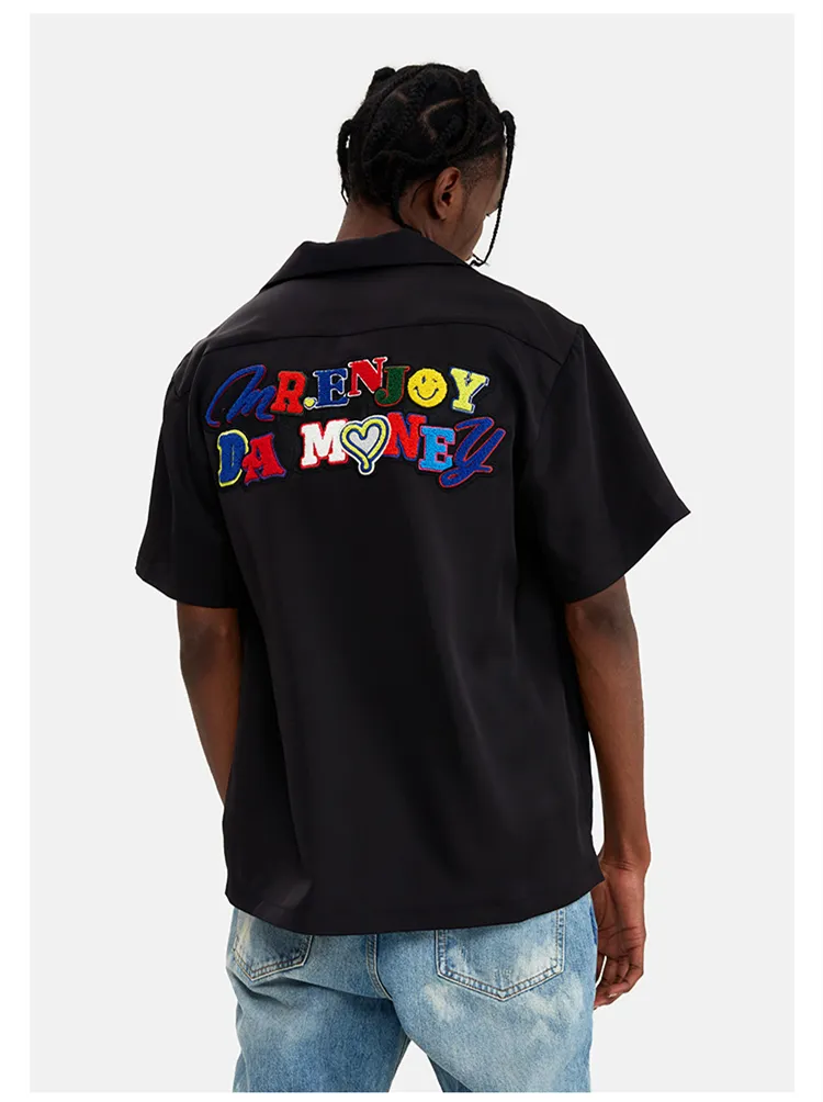 MR. ENJOY DA MONEY  |Unisex Silk Street Style Short Sleeves Shirts