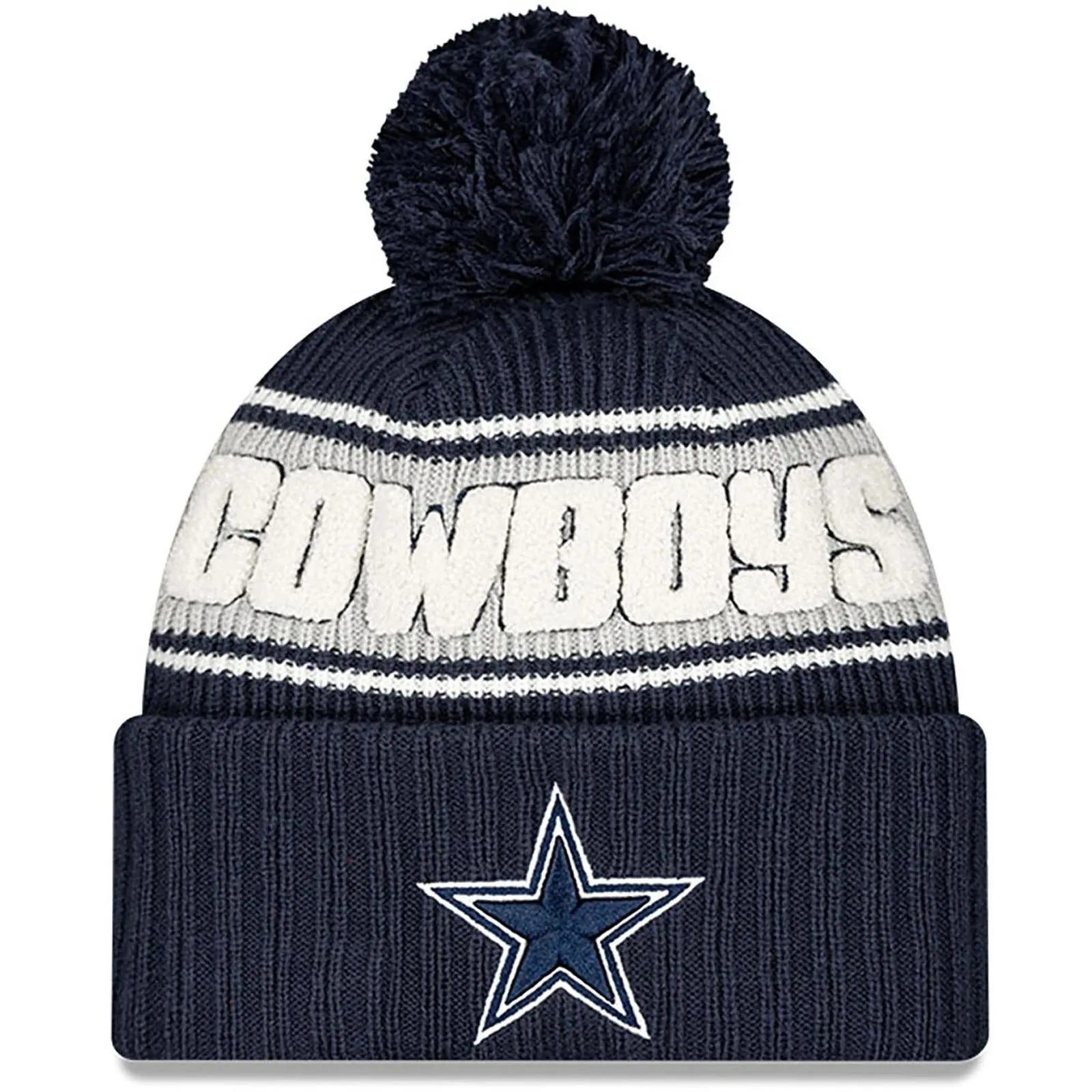 New Era Mens Knits Dallas Cowboys Bobble Hat - Dark Blue