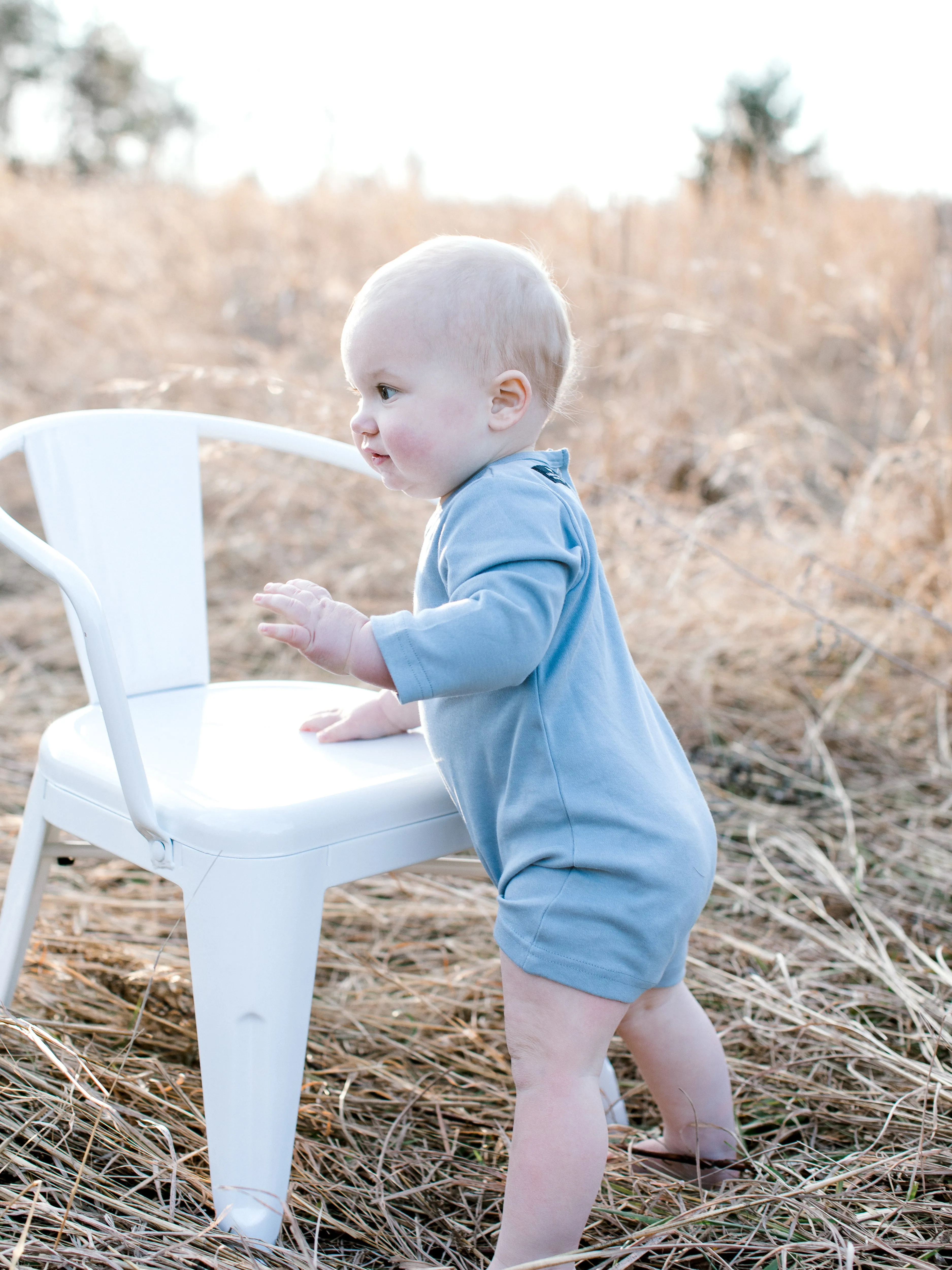 Organic Long Sleeve Romper -  Colors