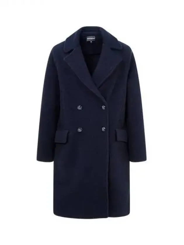 Overseas Station Season Big Chance 8 18 Women s Wide Lapel Wool Double Coat Navy 270514