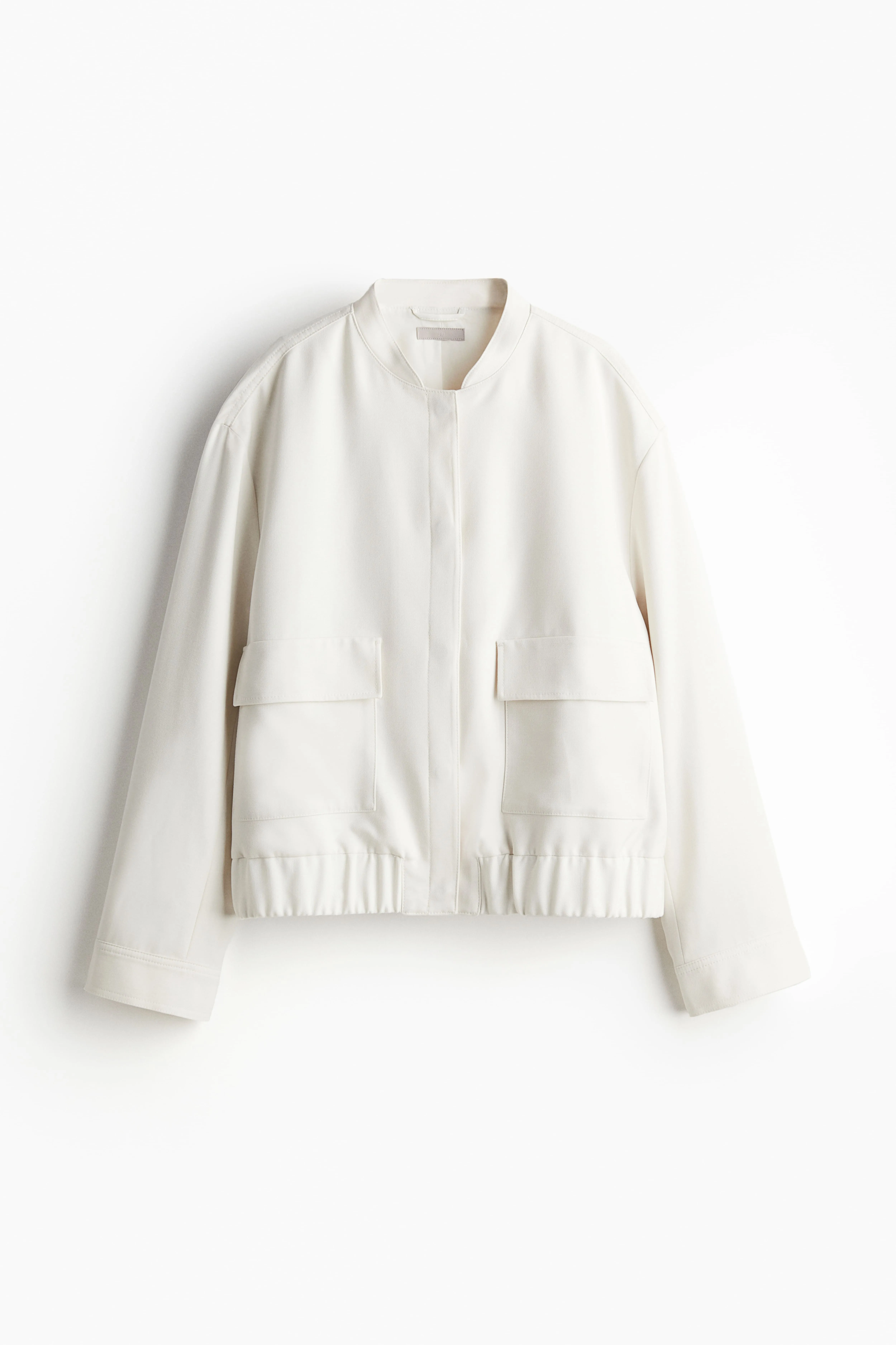 Oversized twill jacket - Long sleeve - Regular length - White - Ladies | H&M GB