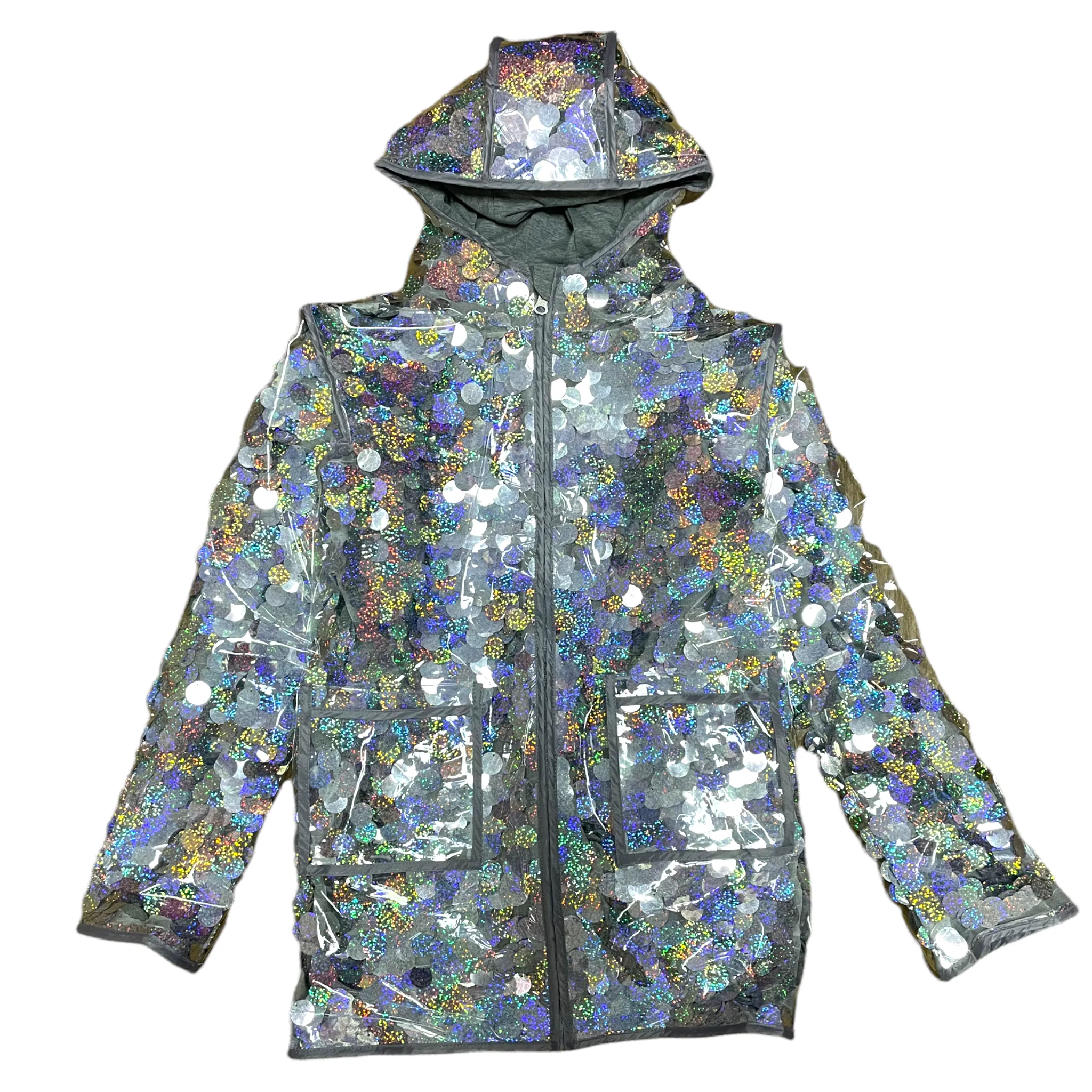 Paillette Iridescent Rain Jacket