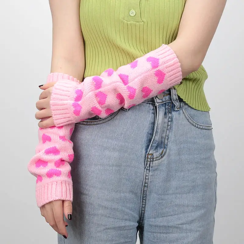 Pink Heart Arm Warmers - Cupcake