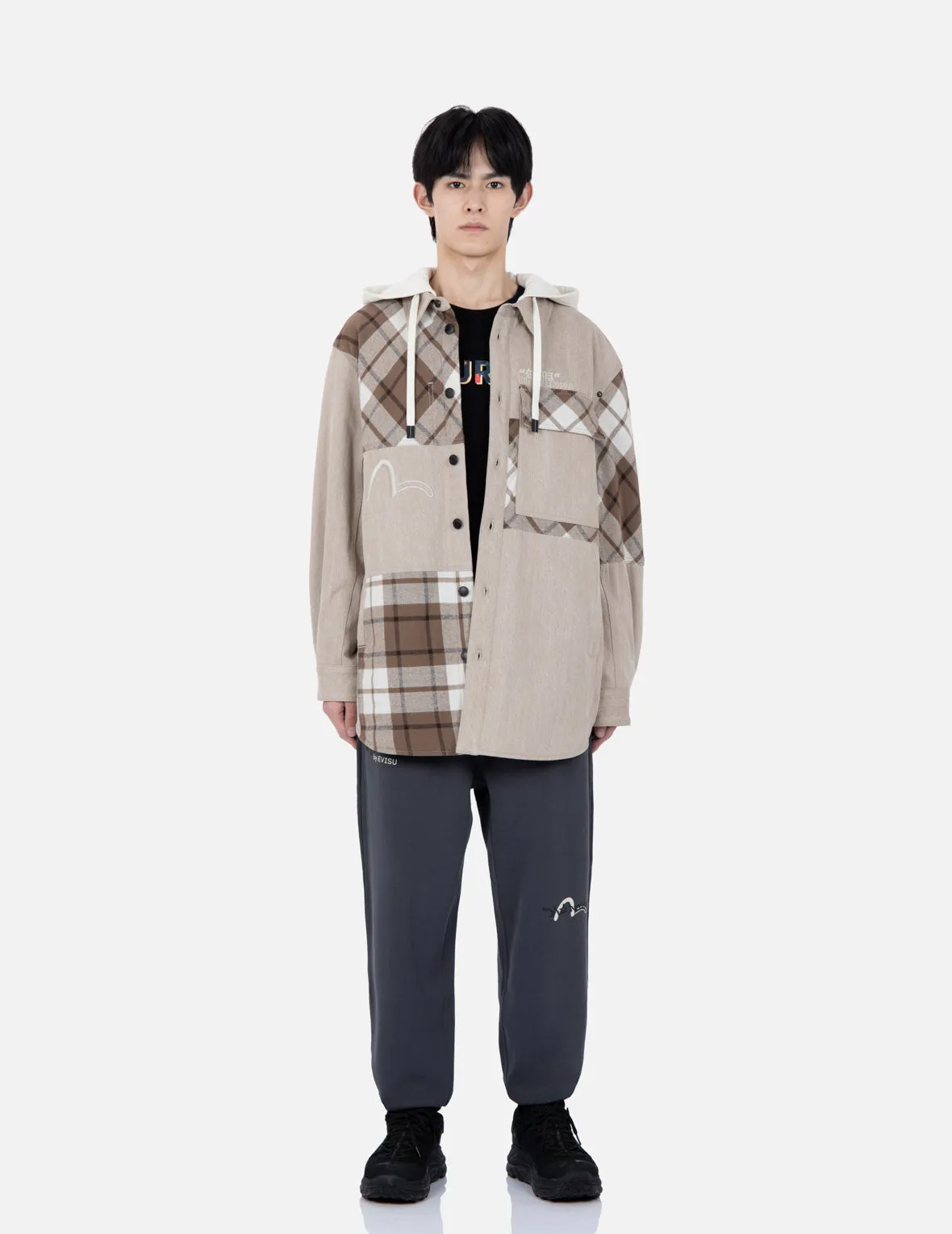 Plaid Pannels Shirt Jacket