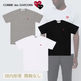 PLAY COMME des GARCONS  |Unisex U-Neck Plain Cotton Short Sleeves Logo T-Shirts