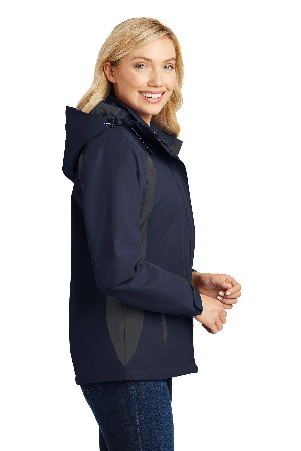 Port Authority Ladies All-Season II Jacket L304 True Navy/Iron Grey