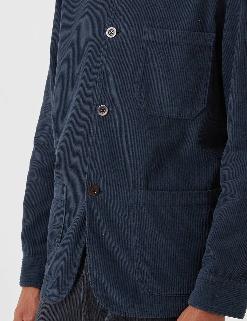 Portuguese Flannel Labura Workwear Jacket (Cord) - Navy Blue