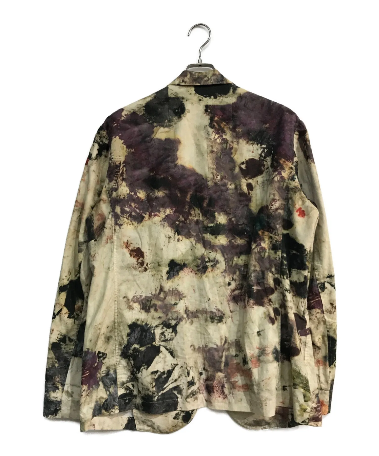 [Pre-owned] Yohji Yamamoto pour homme Painting Print Tailored Jacket HW-J59-024 All-Print Backless Jacket 18ss Look27 Beige HW-J