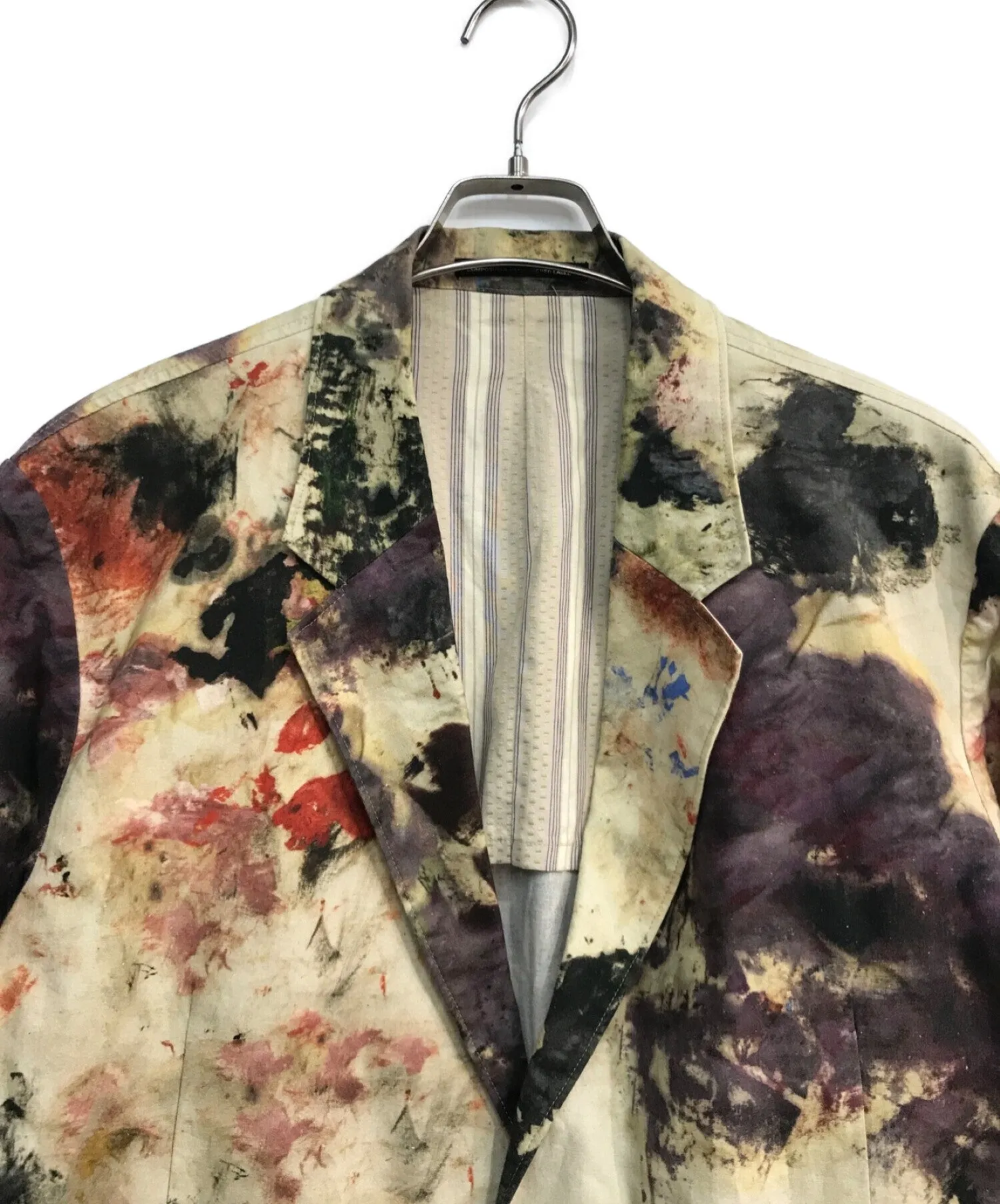 [Pre-owned] Yohji Yamamoto pour homme Painting Print Tailored Jacket HW-J59-024 All-Print Backless Jacket 18ss Look27 Beige HW-J