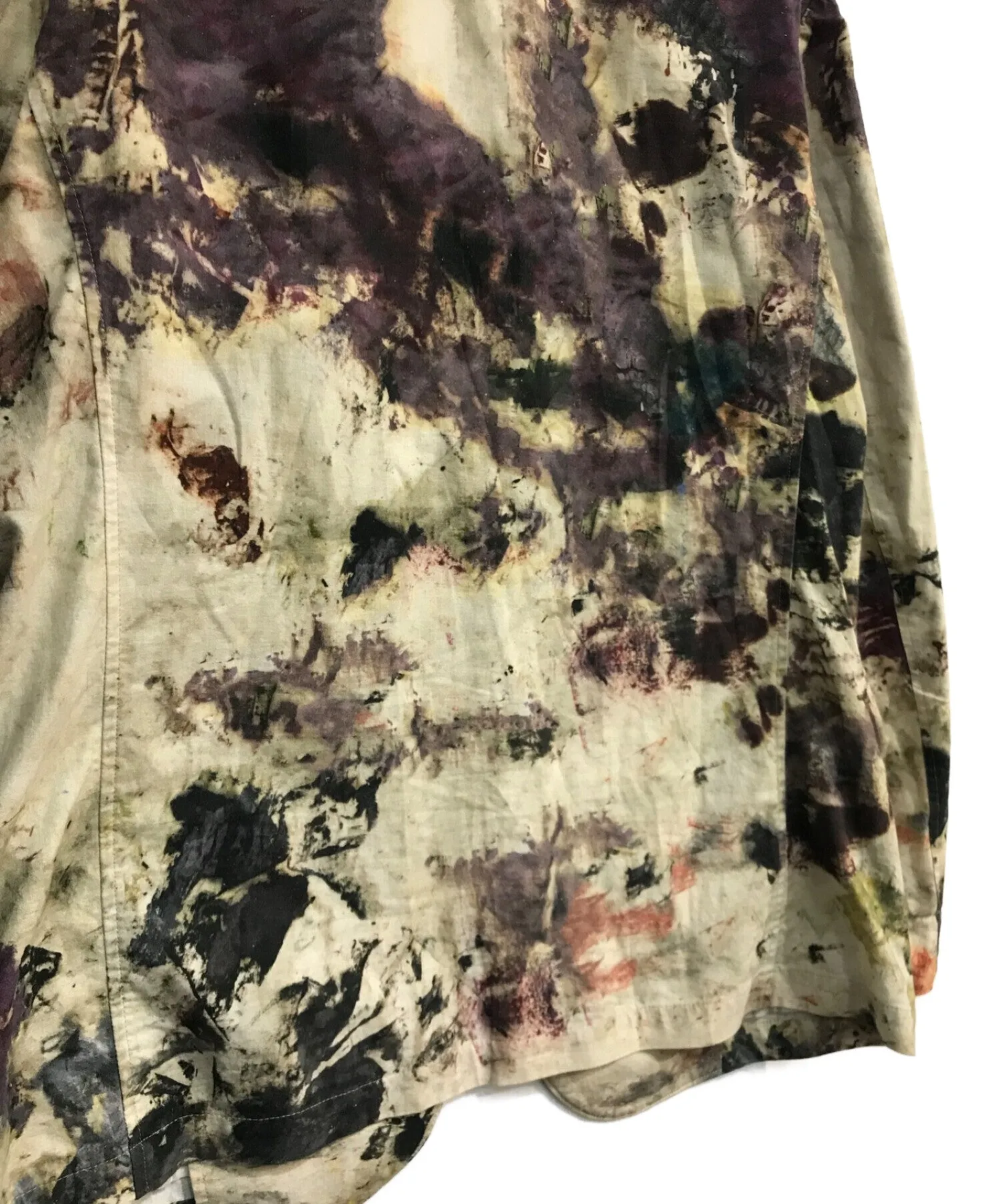 [Pre-owned] Yohji Yamamoto pour homme Painting Print Tailored Jacket HW-J59-024 All-Print Backless Jacket 18ss Look27 Beige HW-J