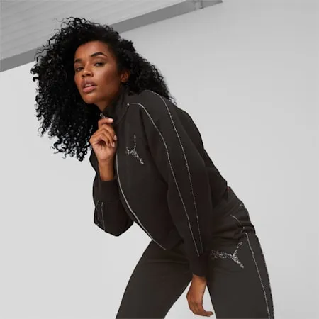 PUMA Swarovski Crystals Women's T7 Track Jacket | PUMA Black | PUMA Shop All Puma | PUMA 