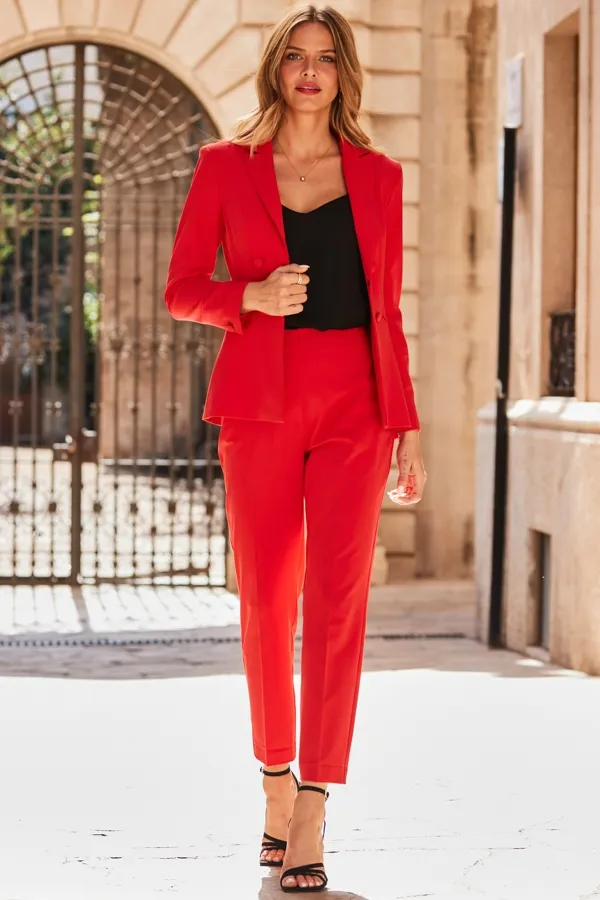 Red Tuxedo Blazer Jacket