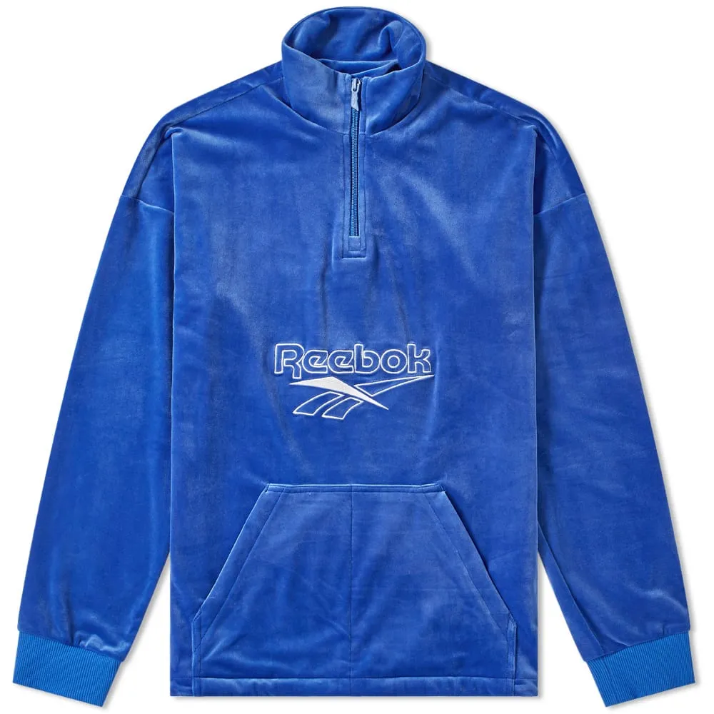 Reebok Retro Velour Half Zip SweatCrushed Cobalt