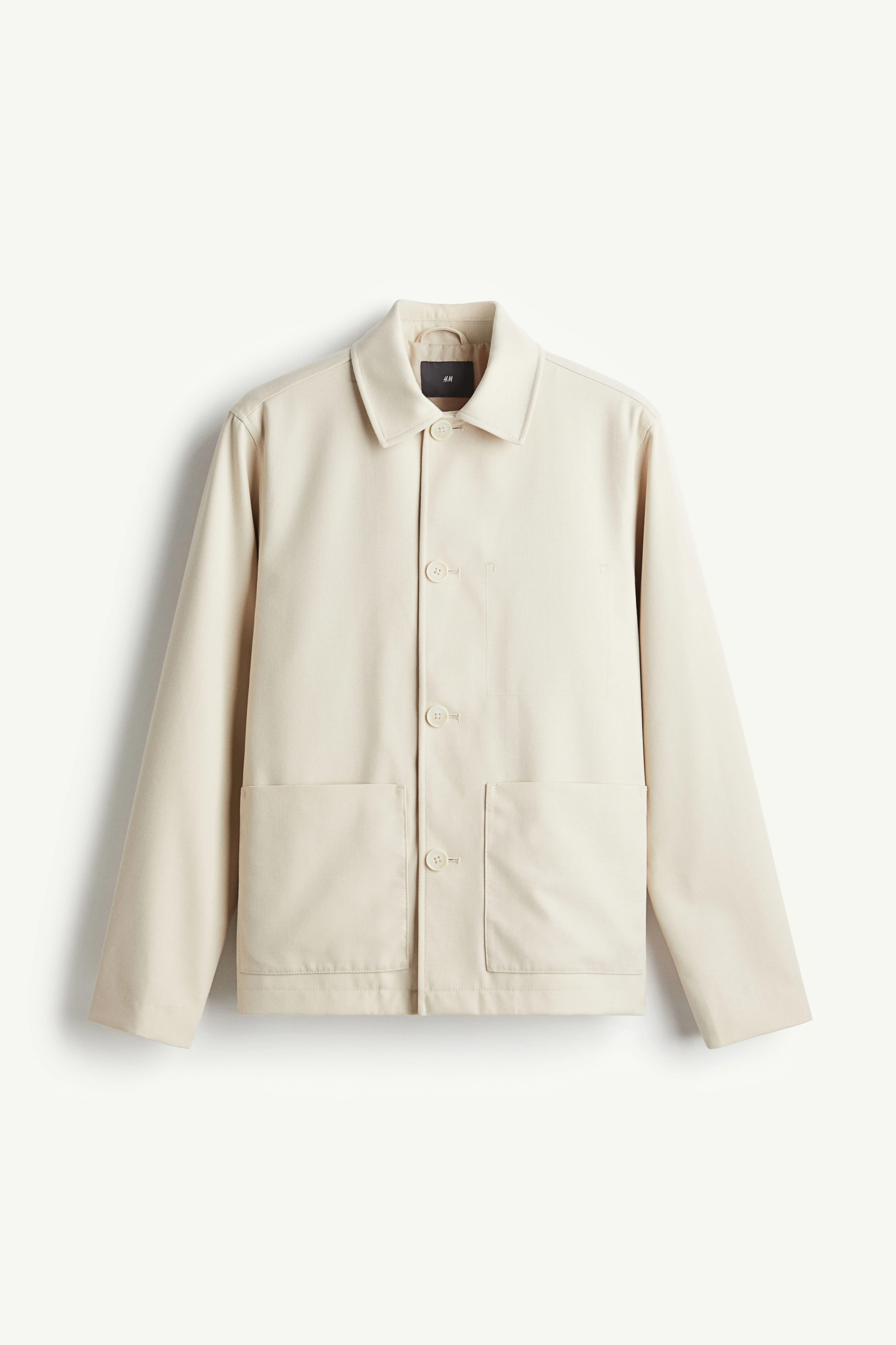 Regular Fit Twill jacket - Long sleeve - Regular length - Light beige - Men | H&M GB