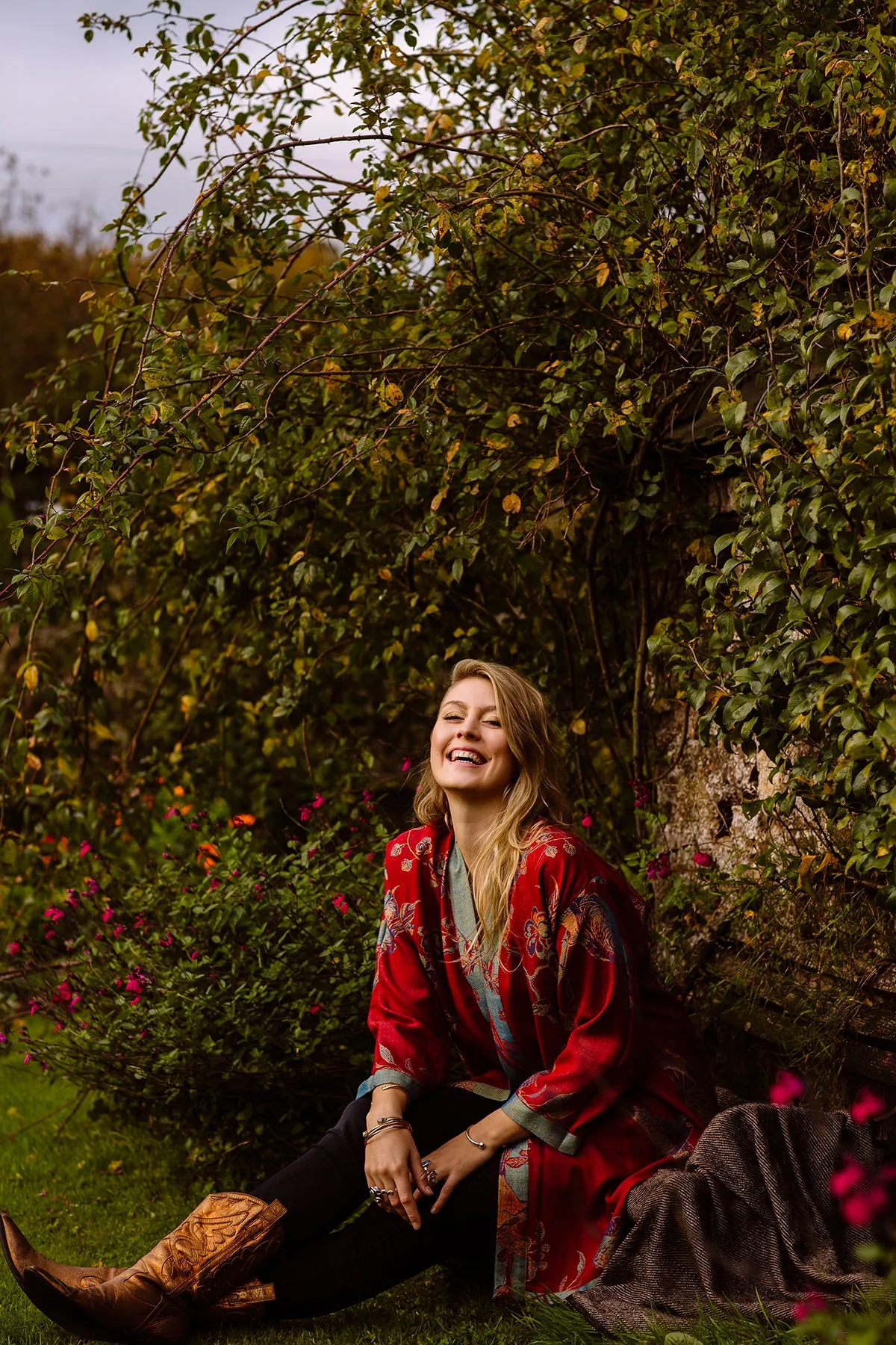 Reversible Kimono Jacket in Venetian Red