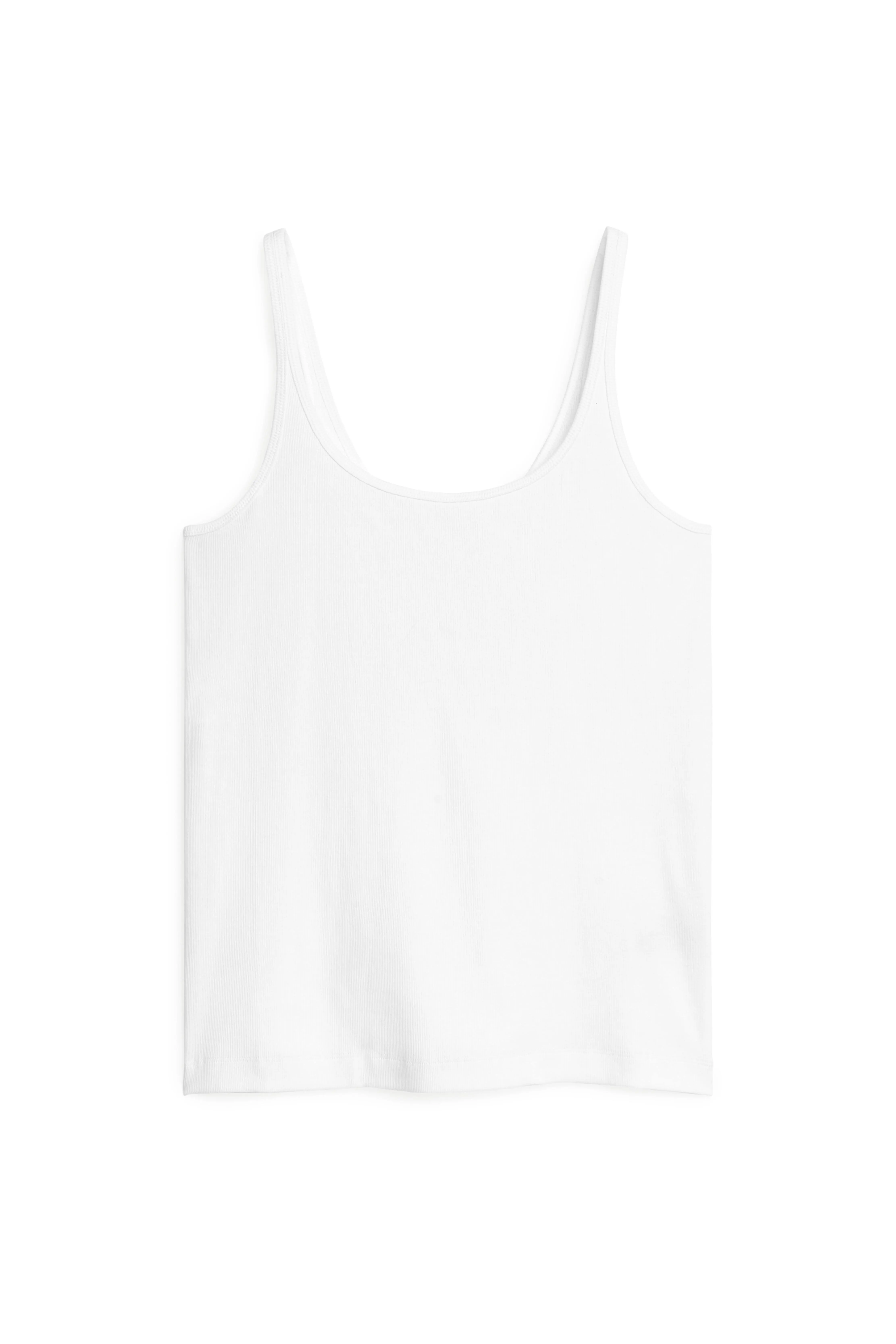 Ribbed Tank Top - Round neck - Sleeveless - White - Ladies | H&M GB