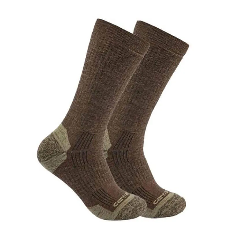 SC9902M - Carhartt Men's Midweight Synthetic Wool Blend Crew Sock 2 PK