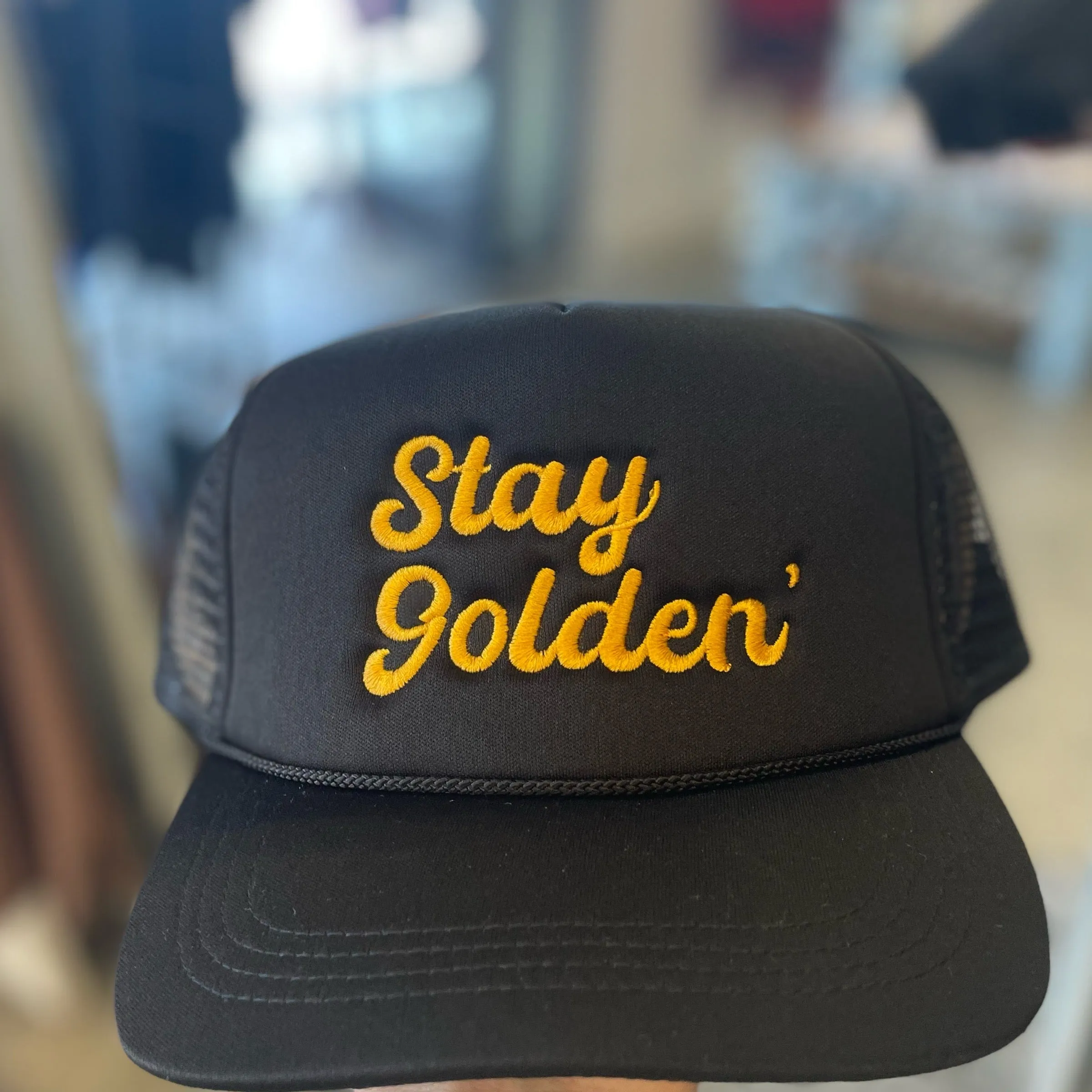 Stay Golden Trucker Hat Black