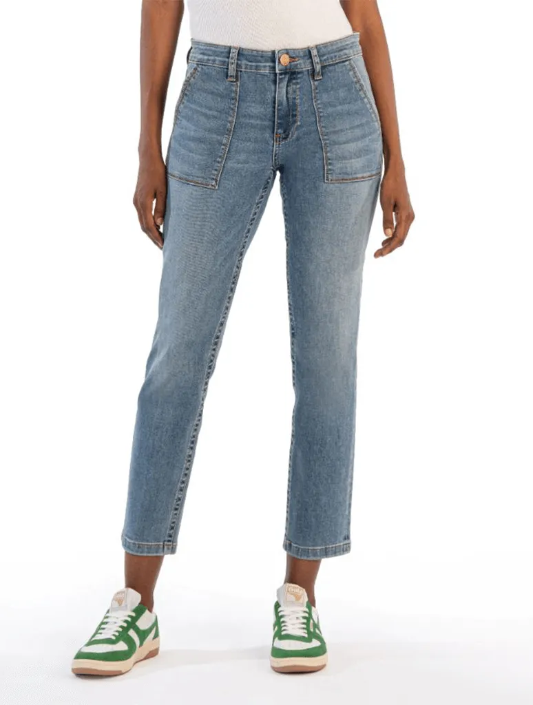 Stevie Straight Leg Jeans with Pork Chop Pockets