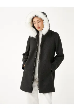 Straight Fit Hooded Coat