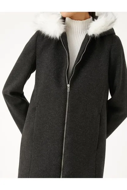 Straight Fit Hooded Coat