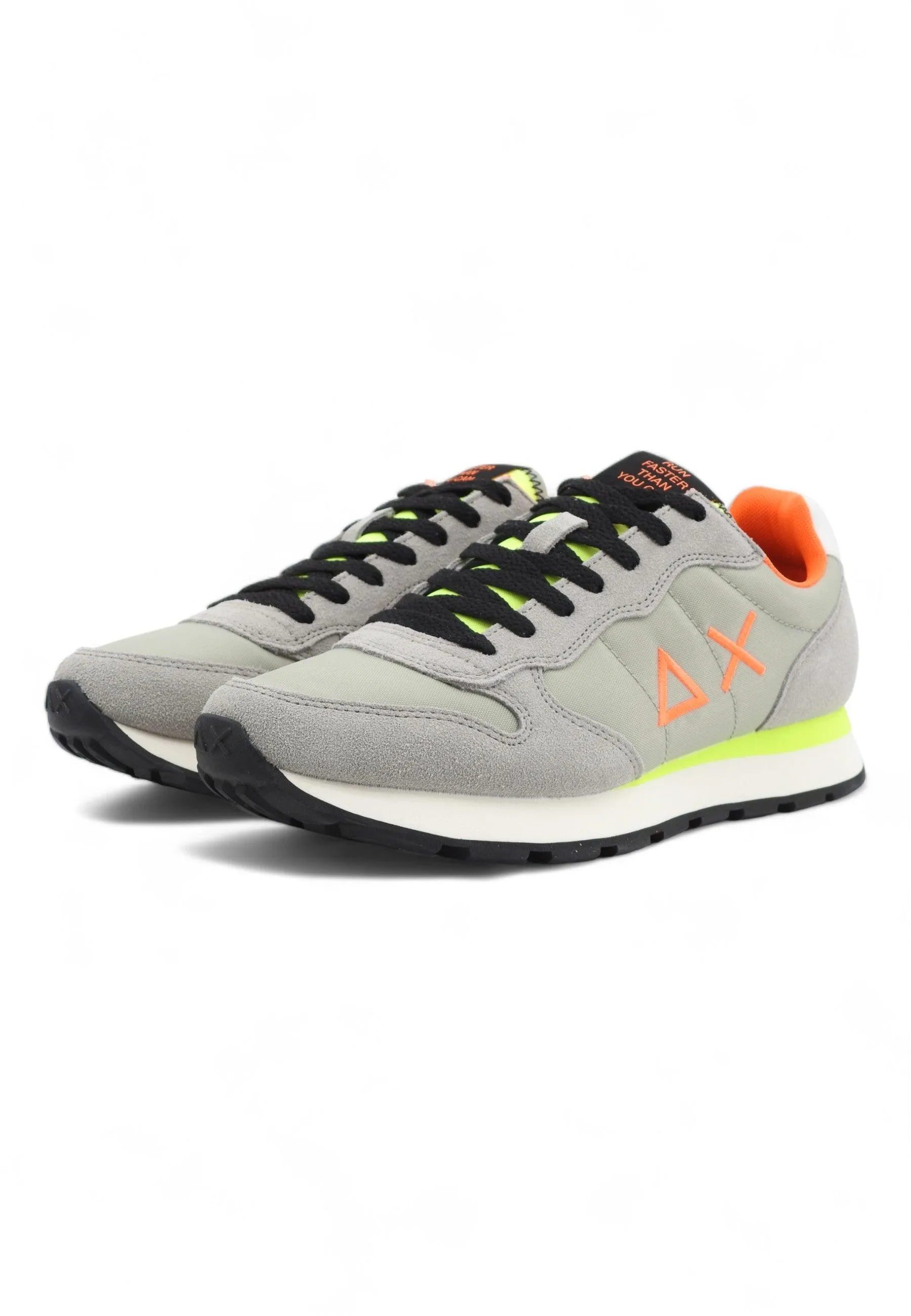 SUN68 Tom Fluo Sneaker Uomo Grigio Chiaro Z34102