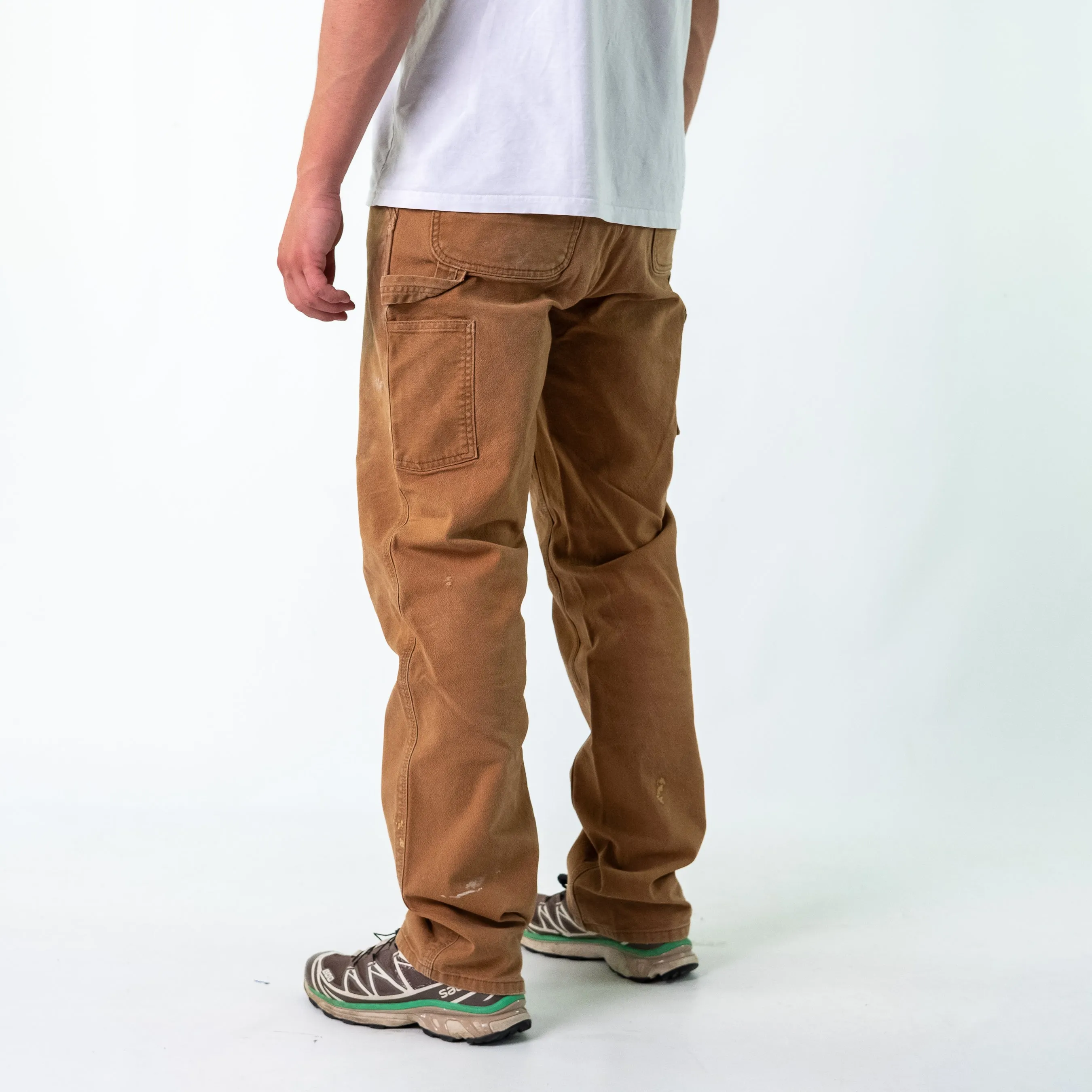 Tan 90s Carhartt Canvas Carpenter Jeans Baggy Pants (34x36)