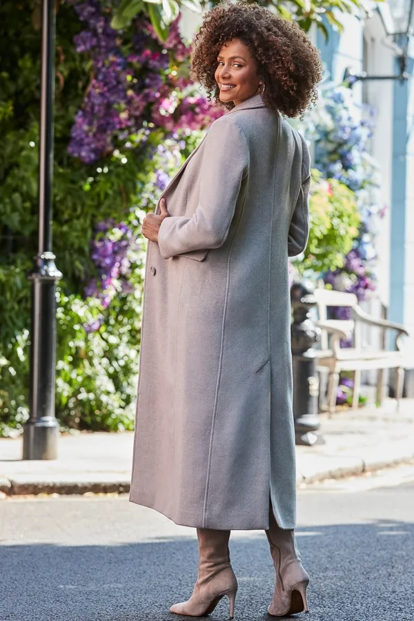 Taupe Fitted Longline Coat