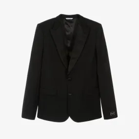 Teen Boys Black Wool Tuxedo Jacket