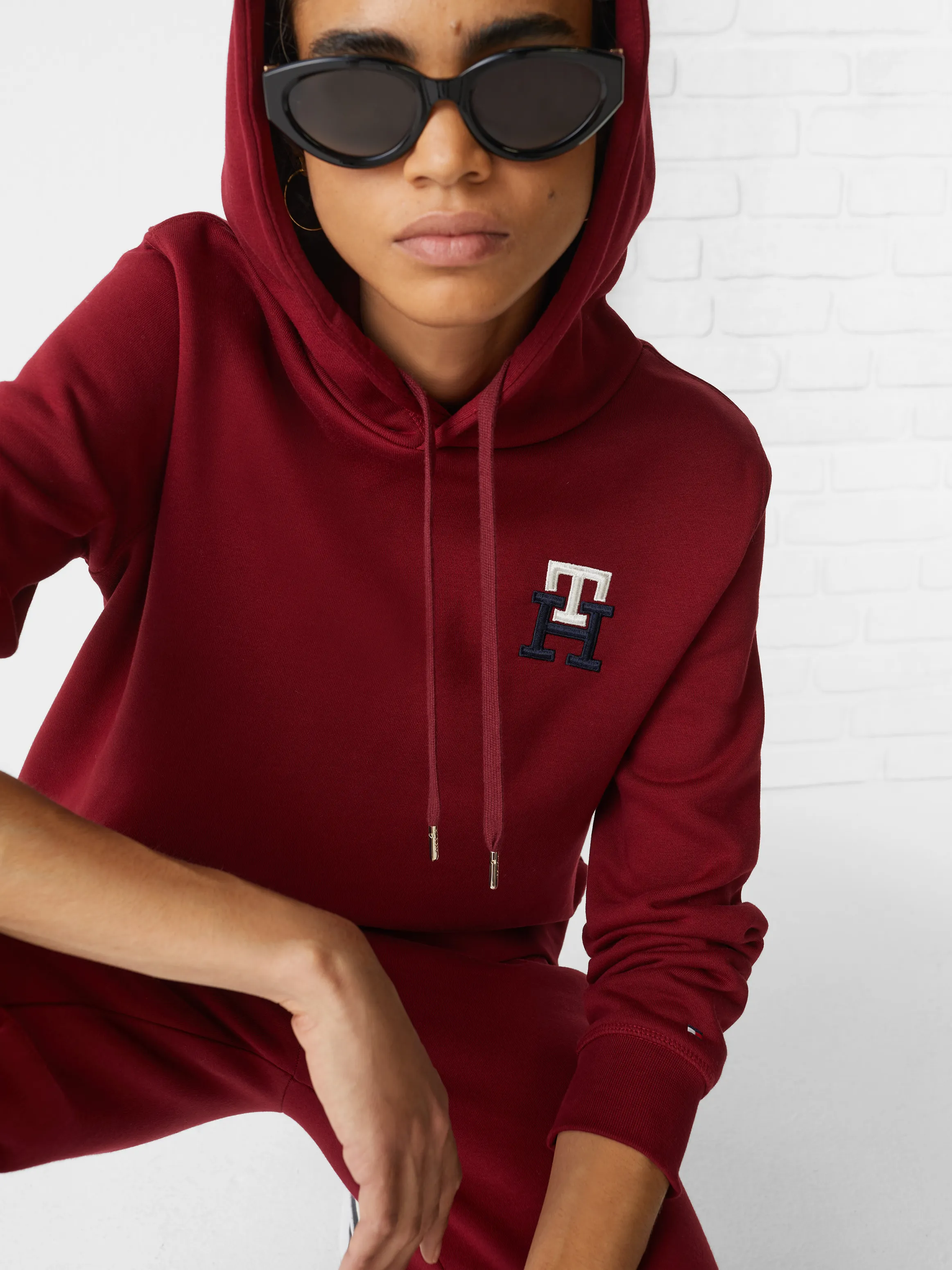 TH Monogram Embroidery Flex Fleece Hoodie | Sweatshirts & Hoodies | Tommy Hilfiger