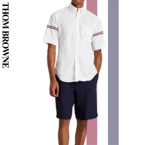 THOM BROWNE  |Cotton Short Sleeves Bridal Logo Designers Outlet Shirts