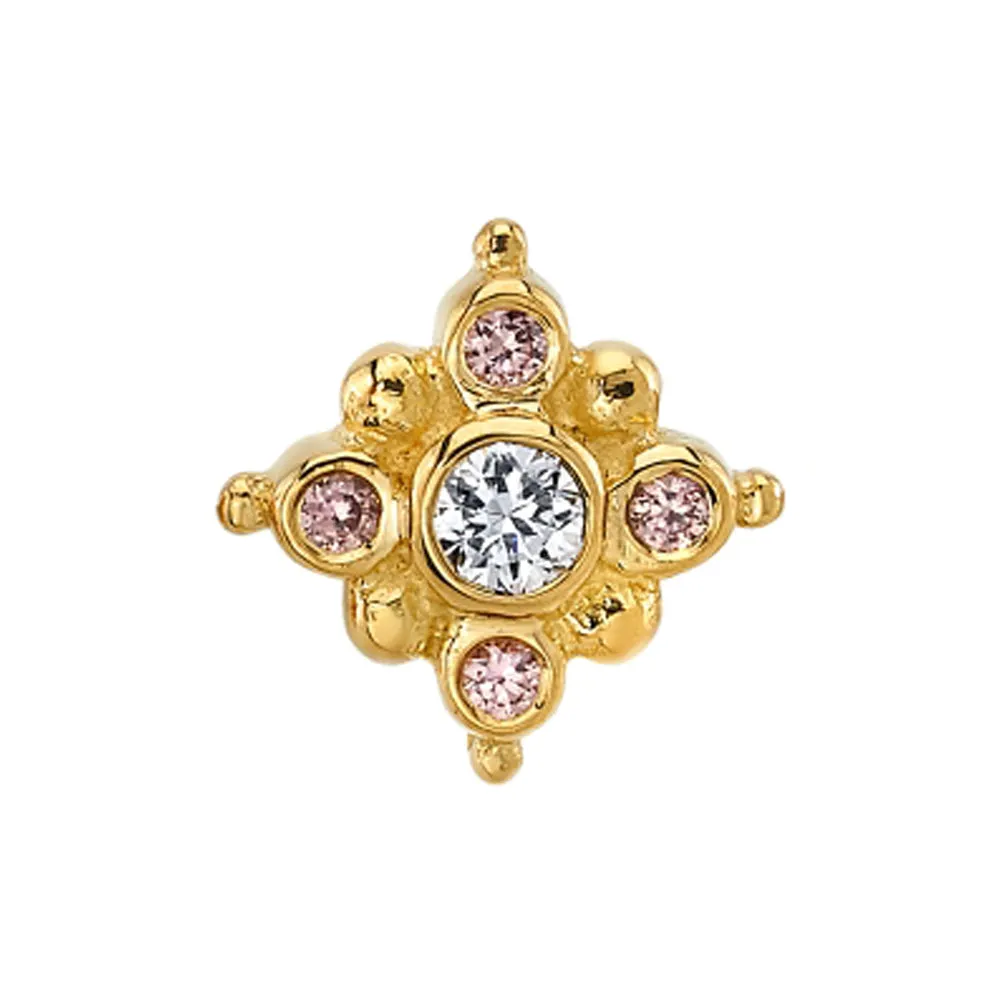 threadless: Orion Pin in Gold with White CZ & Light Pink Sapphires