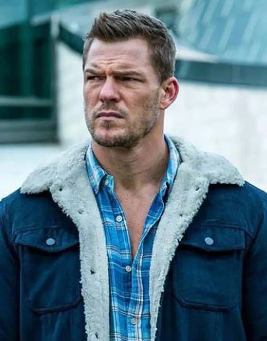 Titans S03 Alan Ritchson Blue Jacket | Hank Hall Cotton Shearling Jacket