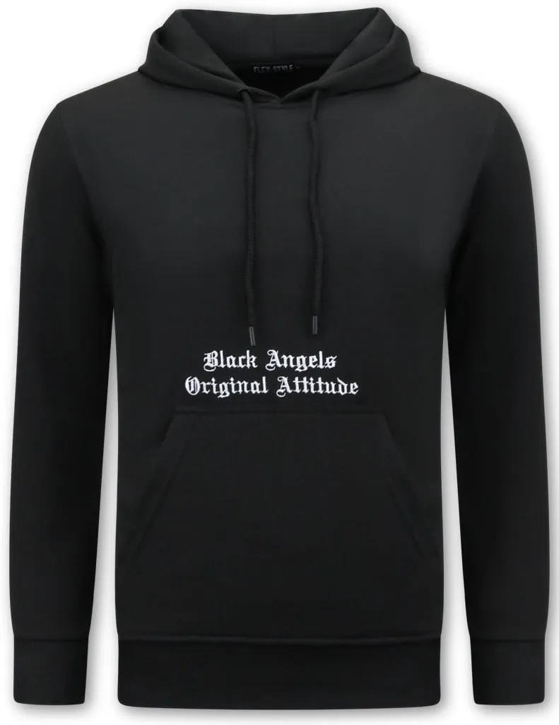 Top Star Men's Hoodies Oversized - Black Angels -3181- Black