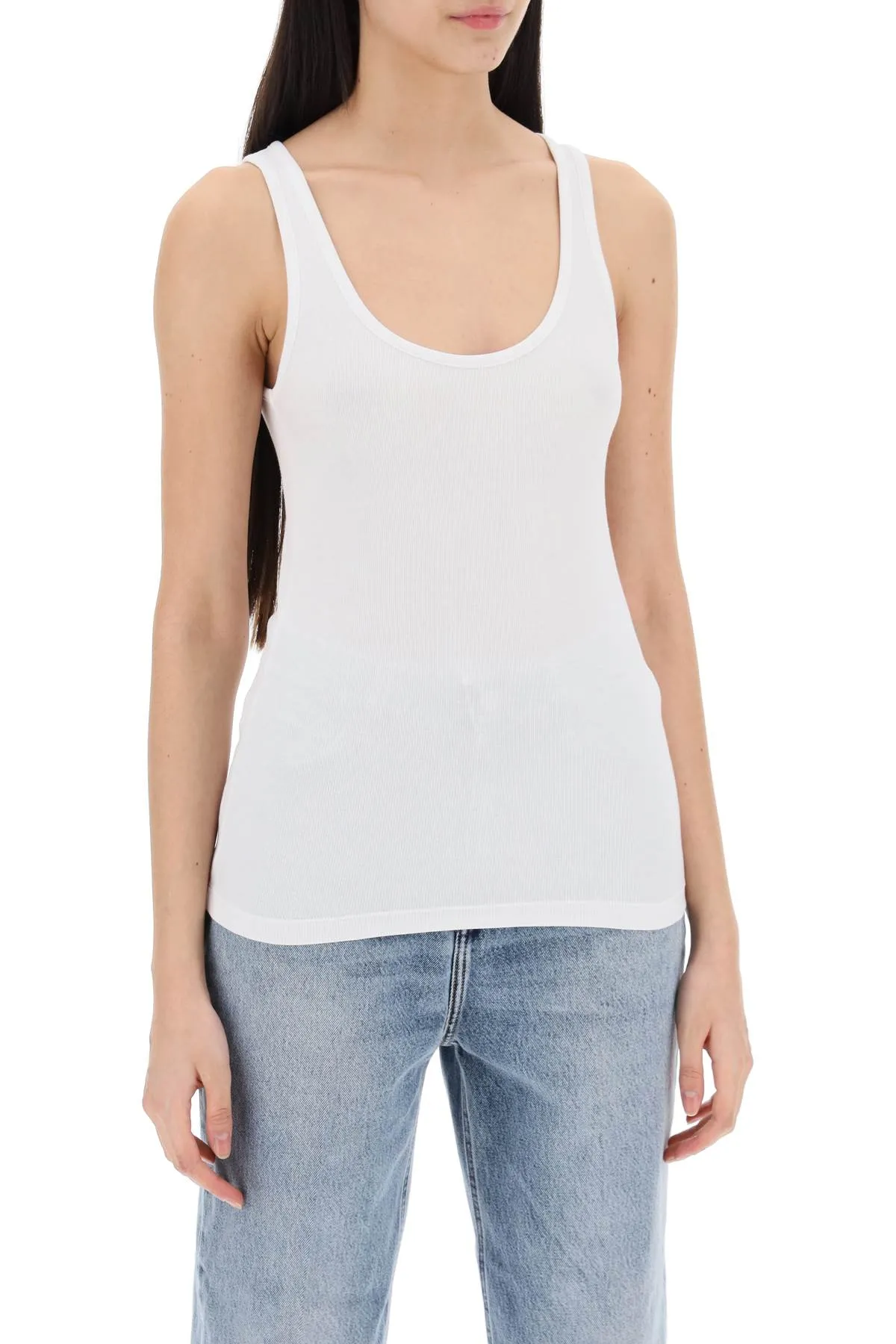 Toteme ribbed jersey tank top with 241 WRT1053 FB0094 WHITE