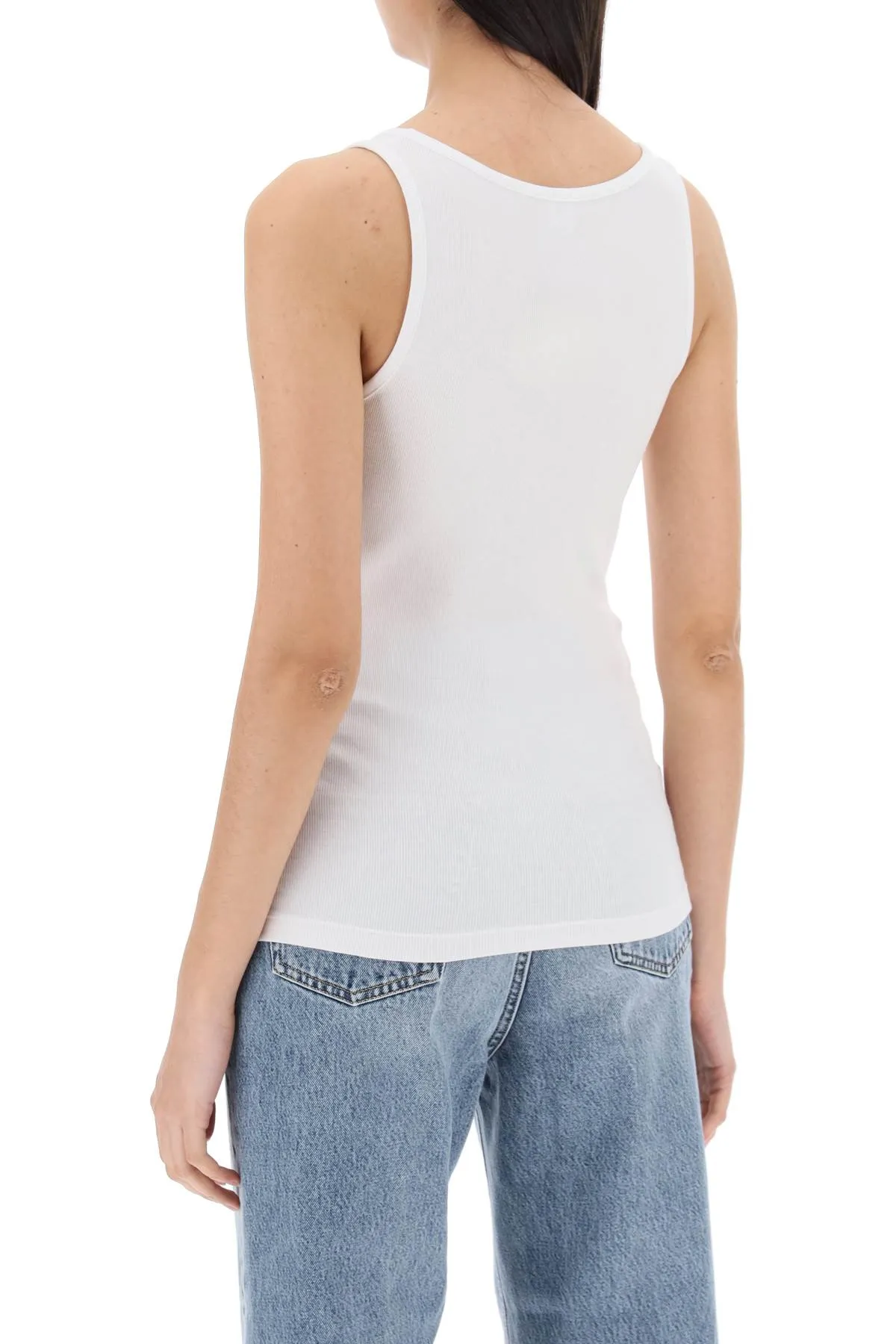 Toteme ribbed jersey tank top with 241 WRT1053 FB0094 WHITE