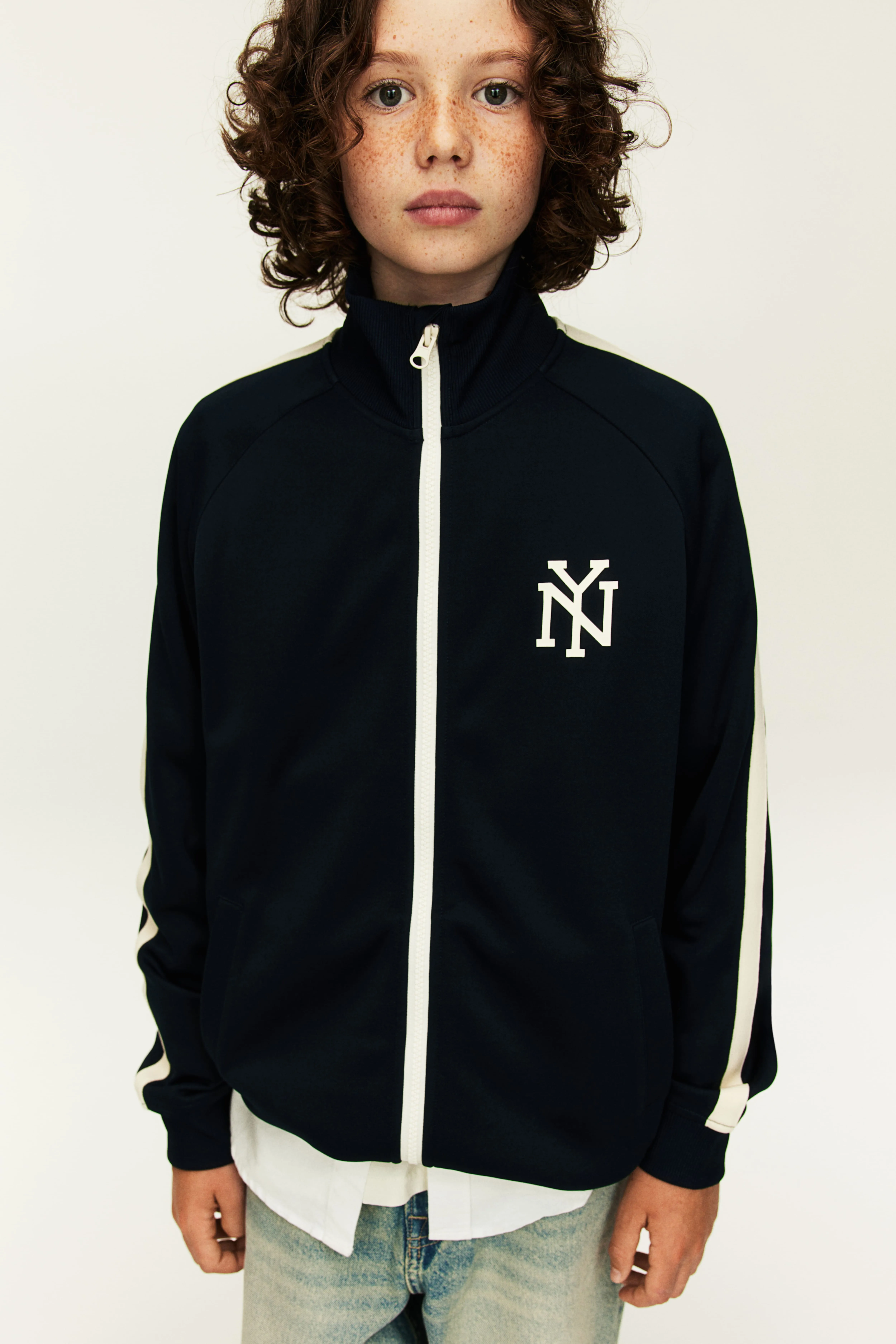 Track jacket - Round neck - Long sleeve - Dark blue/NY - Kids | H&M GB