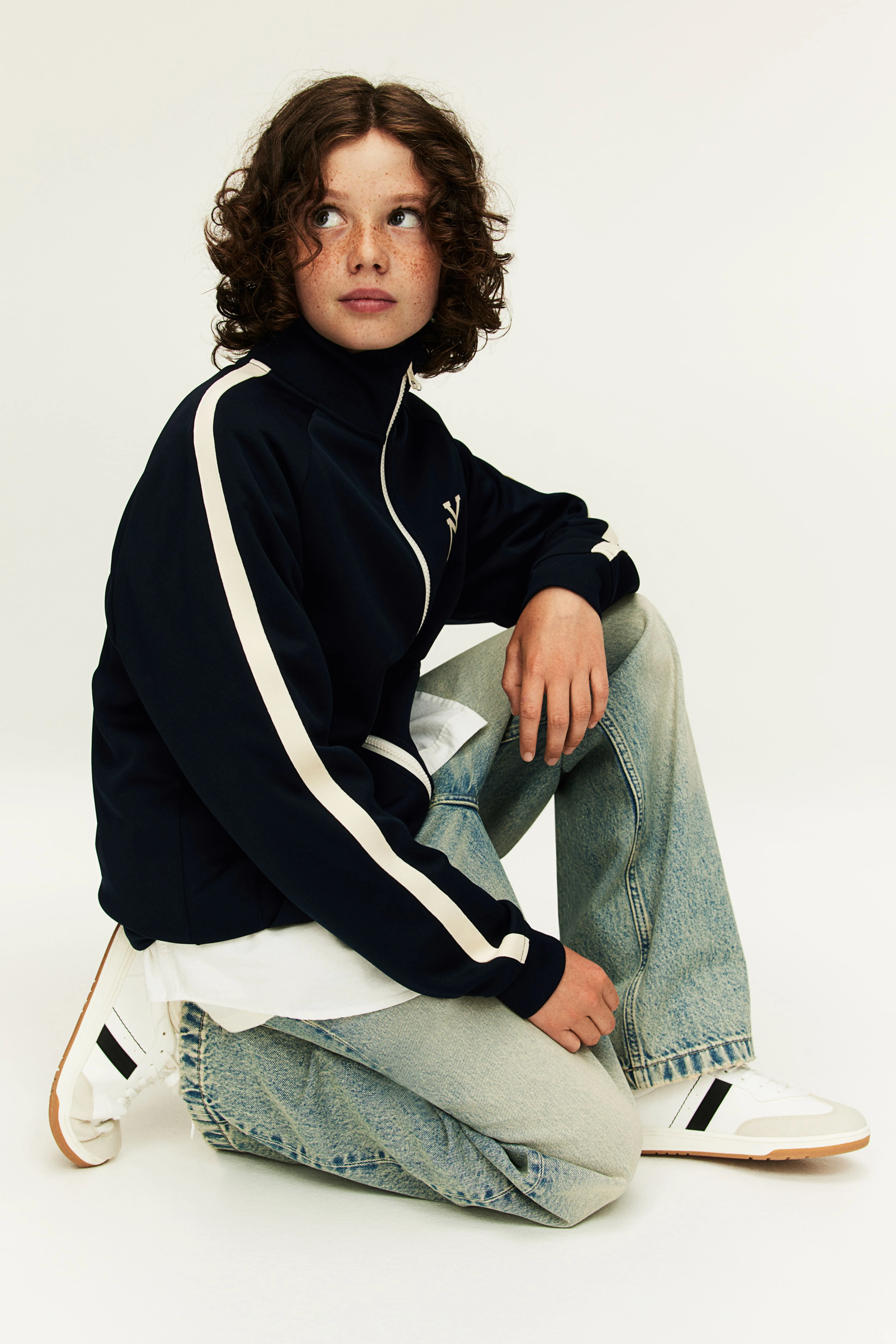 Track jacket - Round neck - Long sleeve - Dark blue/NY - Kids | H&M GB